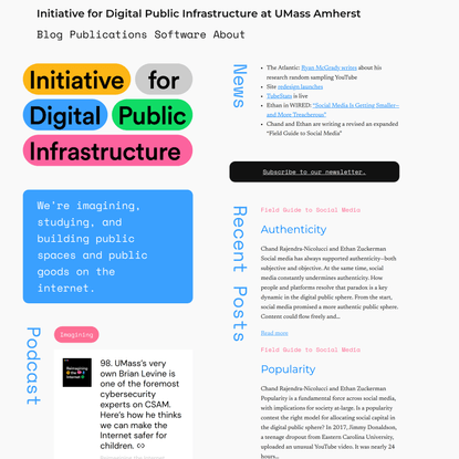 Initiative for Digital Public Infrastructure at UMass Amherst
