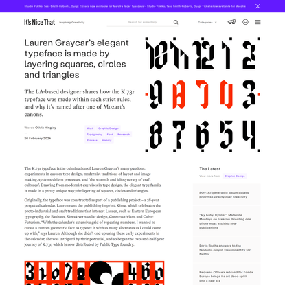 Lauren Graycar’s elegant typeface is made by layering squares, circles and triangles