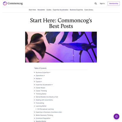 Start Here: Commoncog’s Best Posts