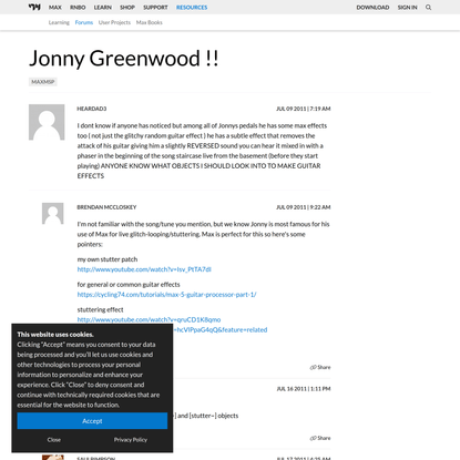 Jonny Greenwood !! - MaxMSP Forum | Cycling ’74