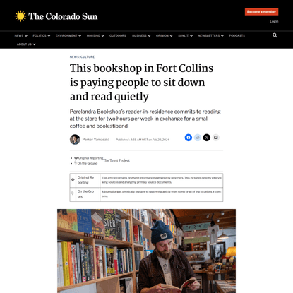 This bookshop in Fort Collins is paying people to sit down and read quietly