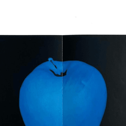 SPREAD on Instagram: “COMME des GARÇONS
2002 Winter DM🍏
John Baldessari
Millennium Piece (With Blue Apple), 1999 23 × 23 cm ...