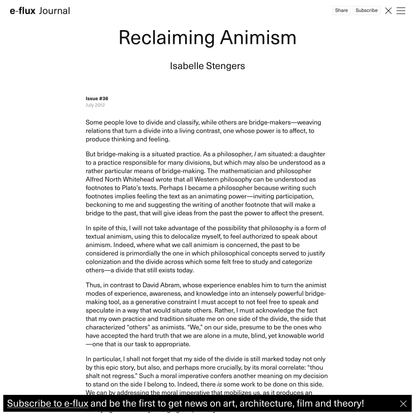 Reclaiming Animism - Journal #36