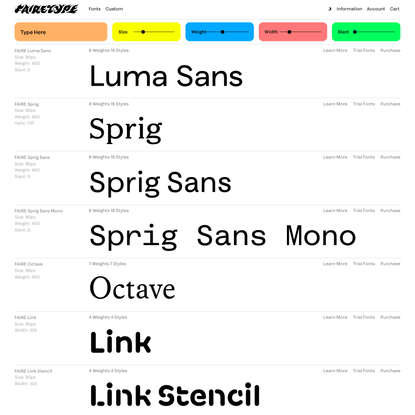 Type Families - Faire Type Foundry