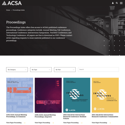 Proceedings Index - Association of Collegiate Schools of Architecture