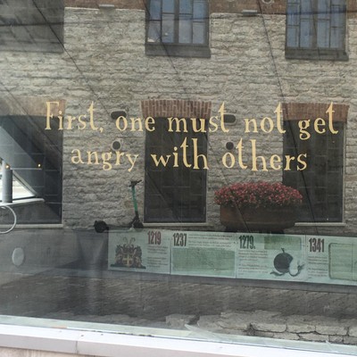 photo capturing the phrase, first, one must not get angry with others