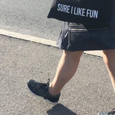 photo capturing the phrase, sure i like fun