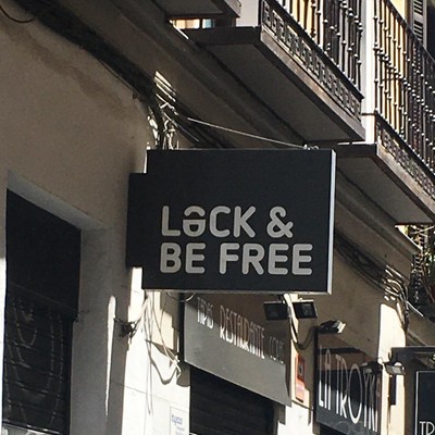 photo capturing the phrase, lock and be free