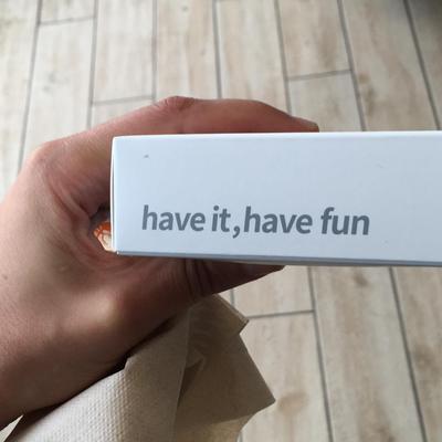 photo capturing the phrase, have it, have fun
