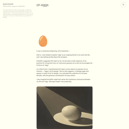 On Eggs | Laurel Schwulst