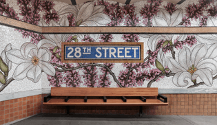 Nancy Blum mosaic at 28th Street station for MTA Art & Design, New York City
