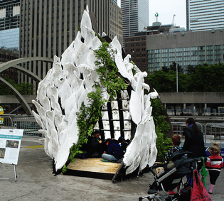 Biodegradable Corn-based foam // Sukkah City Toronto