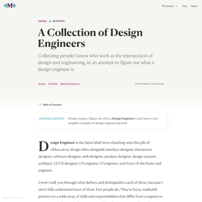 A Collection of Design Engineers