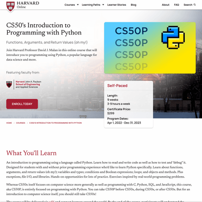 CS50’s Introduction to Programming with Python