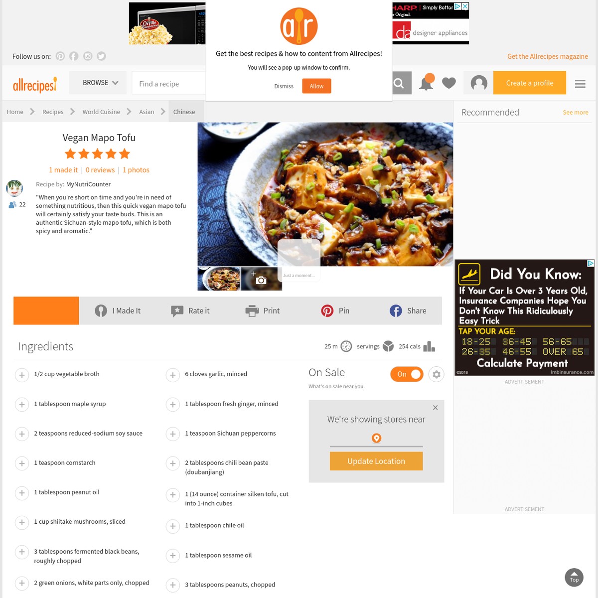 Vegan mapo tofu recipe are na