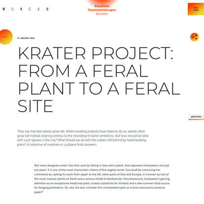 Krater project: from a feral plant to a feral site