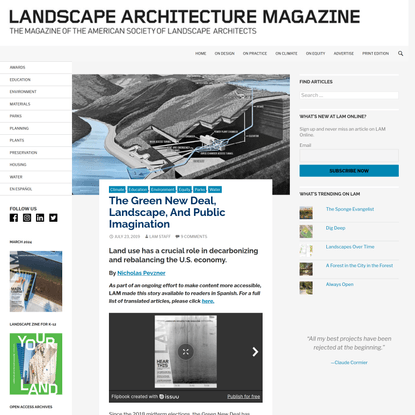 The Green New Deal, Landscape, and Public Imagination - Landscape Architecture Magazine