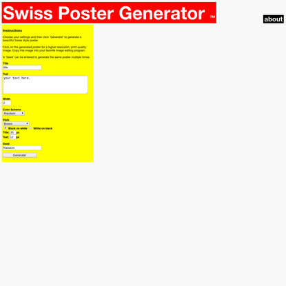 Swiss Poster Generator