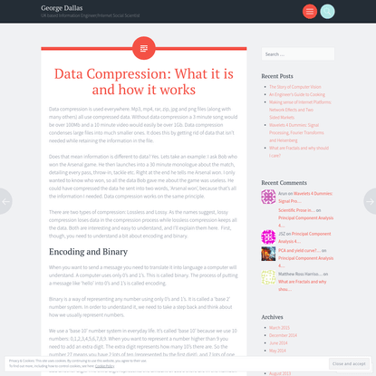 Data Compression: What it is and how it works