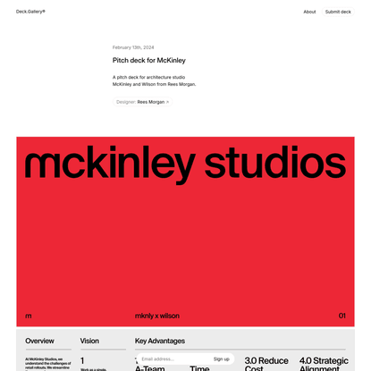 Pitch deck for McKinley — Deck.Gallery®