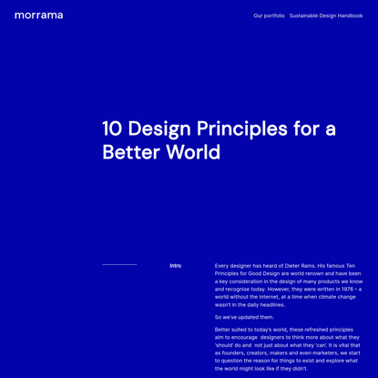 10 Design Principles for a Better World