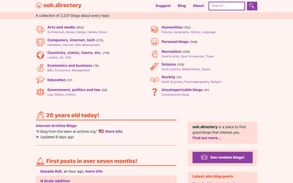 ooh.directory: a place to find good blogs that interest you