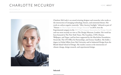 ABOUT — Charlotte McCurdy