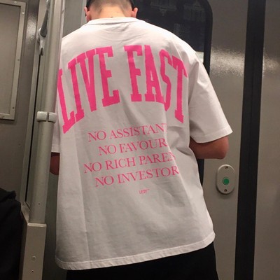photo capturing the phrase, live fast