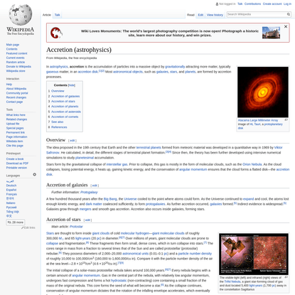 Accretion (astrophysics) - Wikipedia