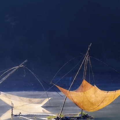 Fishing nets, Tuyền Lâm Lake, Vietnam ~ 📷: Bui Phu Khanh | Instagram