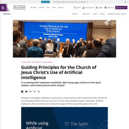Guiding Principles for the Church’s Use of Artificial Intelligence