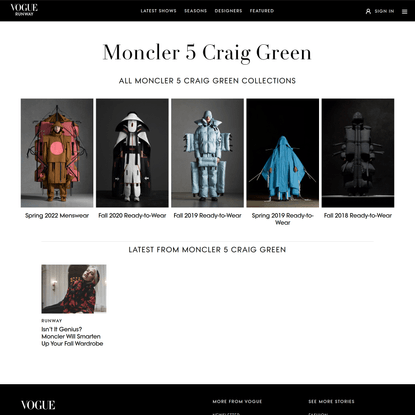Moncler 5 Craig Green News, Collections, Fashion Shows, Fashion Week Reviews, and More