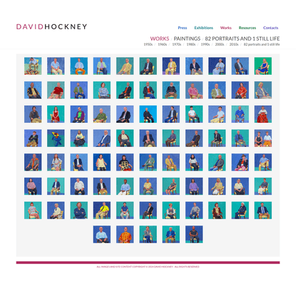 82 Portraits and 1 Still Life : Paintings : Works | David Hockney