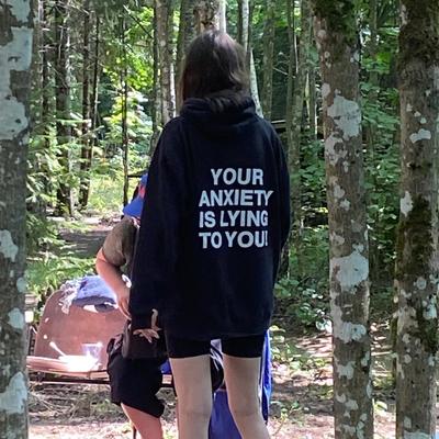 photo capturing the phrase, your anxiety is lying to you