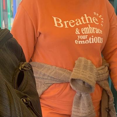 photo capturing the phrase, breathe and embrace your emotions