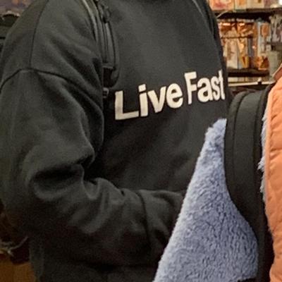 photo capturing the phrase, live fast