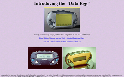 The Data Egg - One-hand position-independent typing and data entry