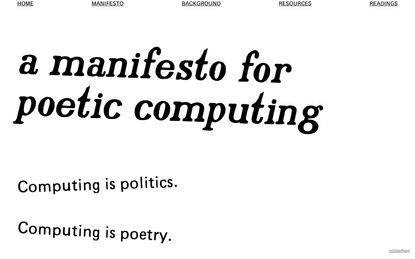 manifesto - poetic computer