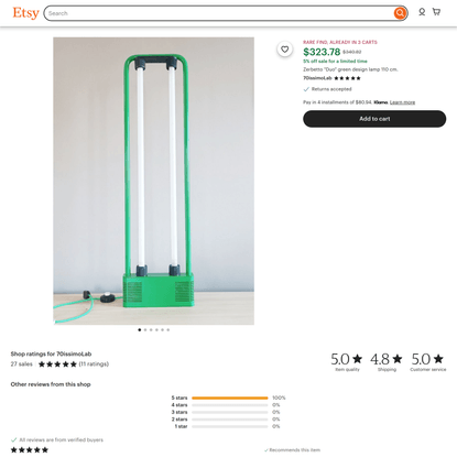 Zerbetto duo Green Design Lamp 110 Cm. - Etsy
