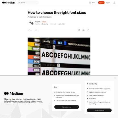 How to choose the right font sizes