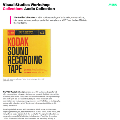 Audio Collection | Visual Studies Workshop