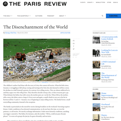 The Paris Review  -  The Disenchantment of the World - The Paris Review