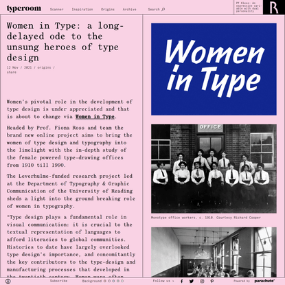 Women in Type: a long-delayed ode to the unsung heroes of type design - TypeRoom