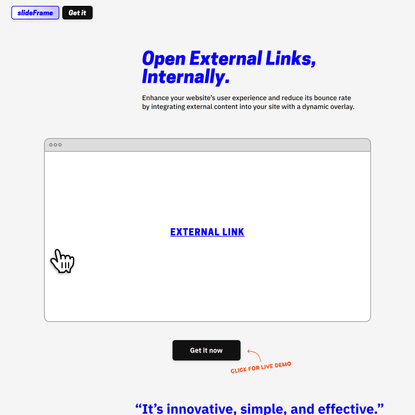 slideFrame – Open External Links, Internally.
