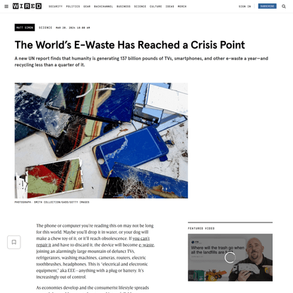 The World’s E-Waste Has Reached a Crisis Point