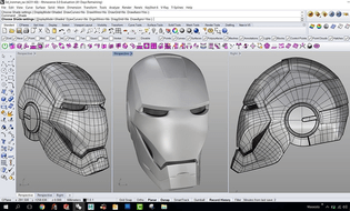 Iron-man helmet modeled in Rhino