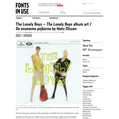 The Lonely Boys – The Lonely Boys album art / De&nbsp;ensamma pojkarna by Mats Olsson