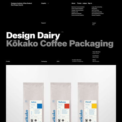 Kōkako Coffee Packaging | Best Awards