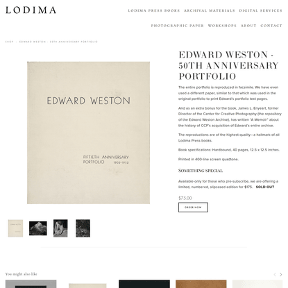 Edward Weston - 50th Anniversary Portfolio — LODIMA