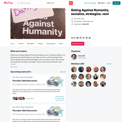 Dating Against Humanity, socialize, strategize, vent | Meetup